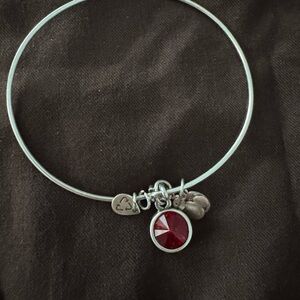 Alex and Ani Silver and Red Charm Bracelet